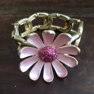 Betsey Johnson Pink Flower Chunky Bracelet